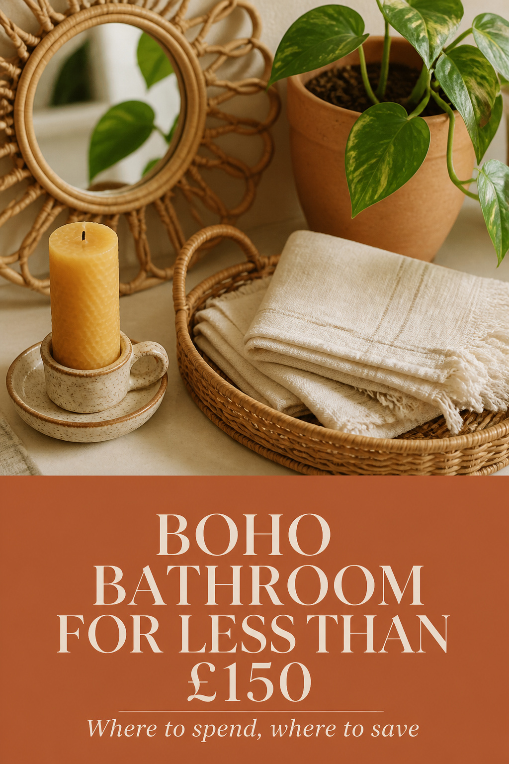 Boho bathroom budget breakdown — accessories, sourcing and rental-friendly tips for under £150