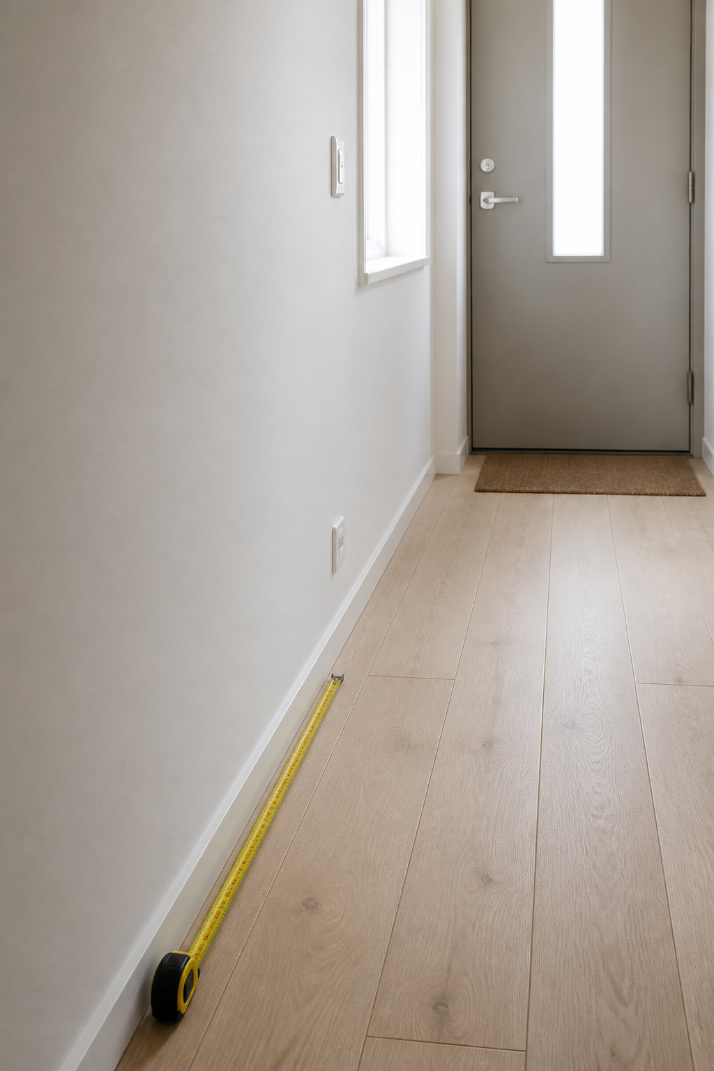 Measuring the clear walking space in a small entryway before choosing a drop zone furniture piece